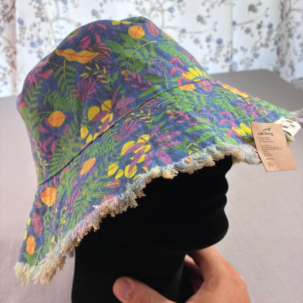 Little Brownie Tropical Floral Bucket Hat Frayed Brim Women’s NWT - Picture 5 of 10